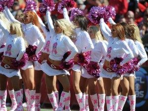 Kansan City Chiefs cheerleaders with Pink!